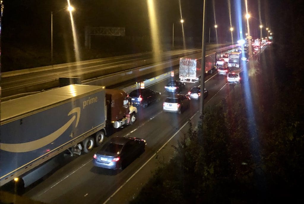 I-95 northbound at a near standstill Friday night headed toward Exit 17.