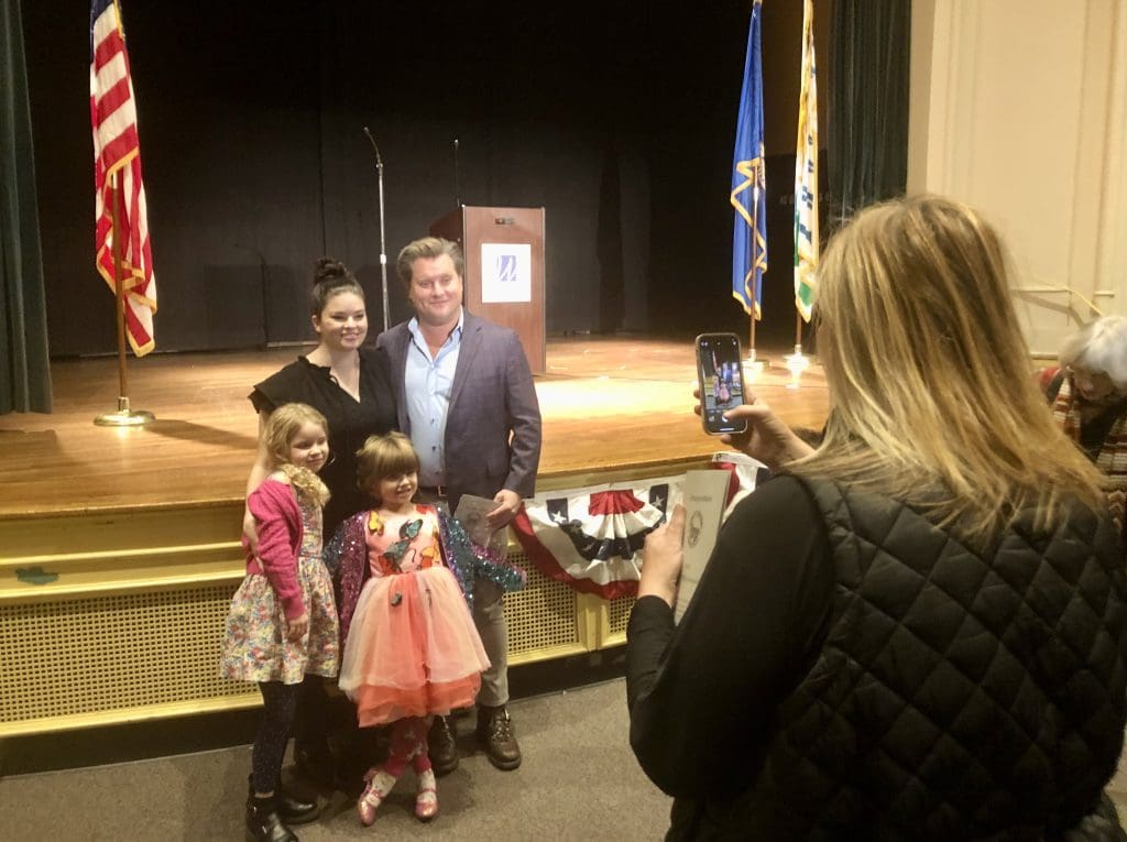 David Rosenwalks, newly elected to District 6, with wife Liz and their girls, Ava, 7, and Ella, 5.
