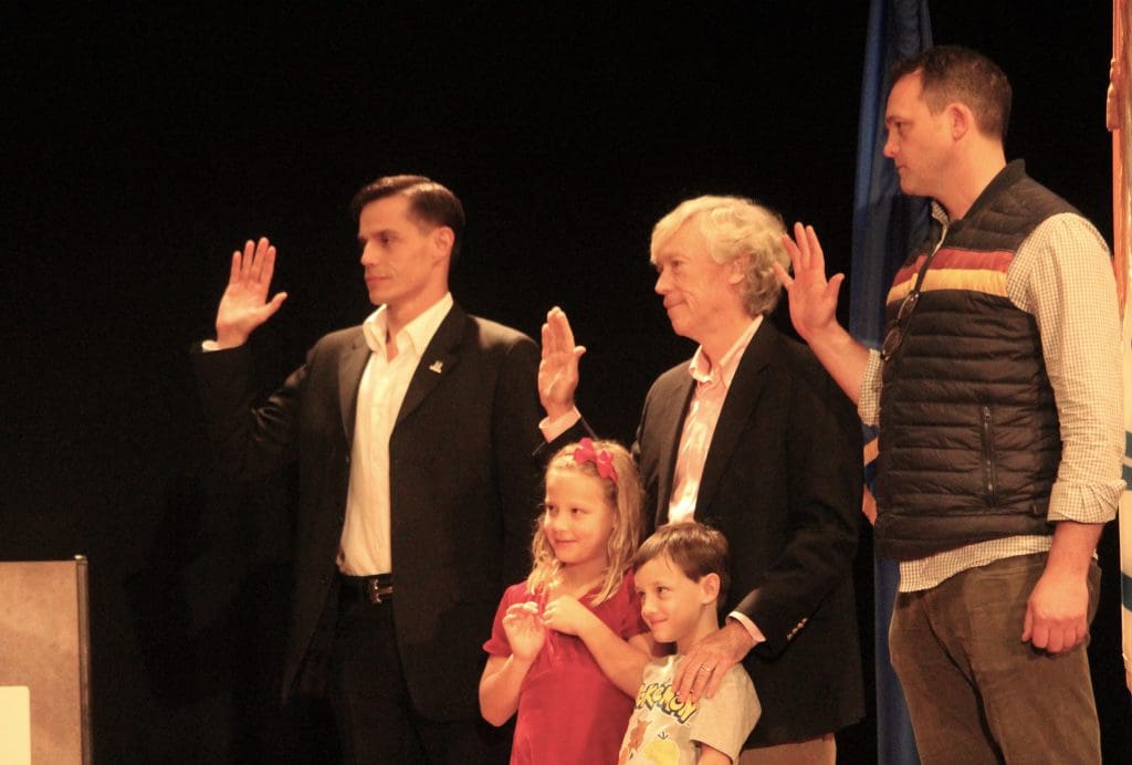 Andrew Colabella, Clarence Hayes and Noah Hammond of District 4.