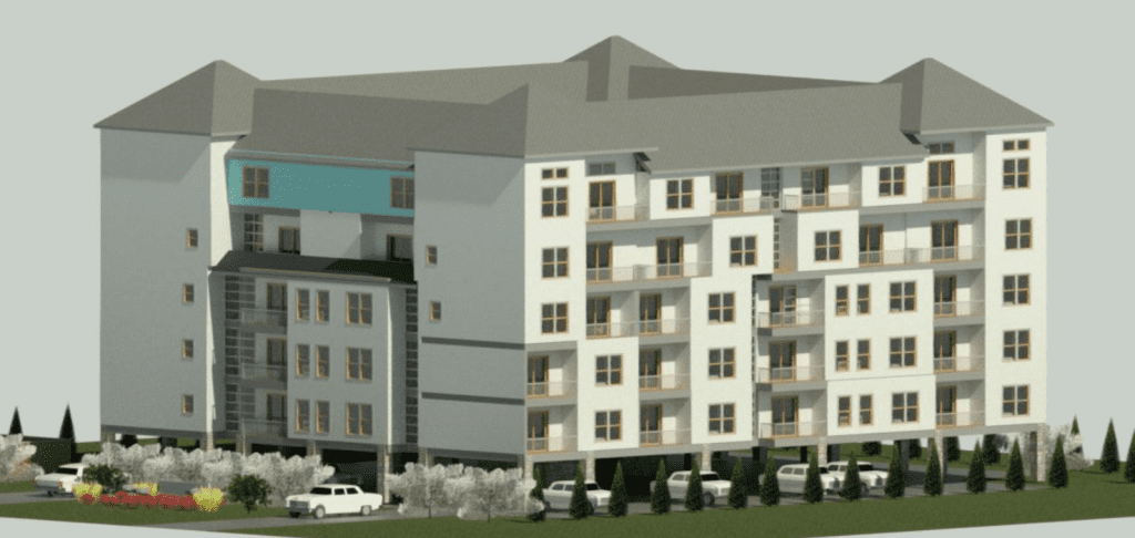 Conception of 5-7 Hiawatha Lane, rear view.