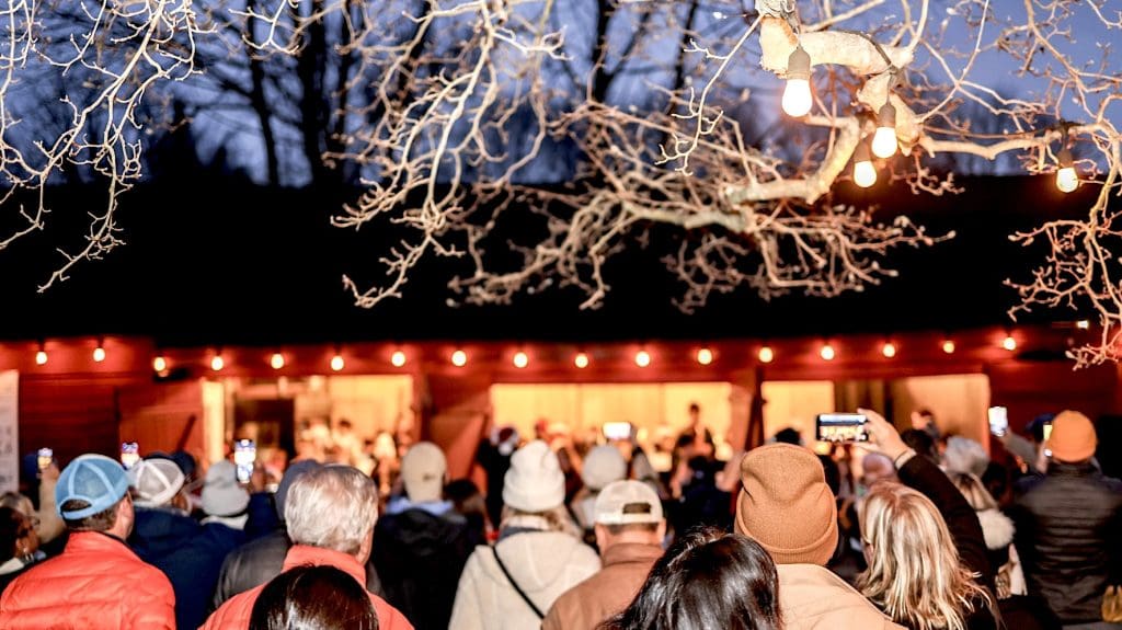 A gallery of festive scenes from the Friday holiday gathering at Wakeman Town Farm, which featured the community farm’s annual tree-lighting ceremony.