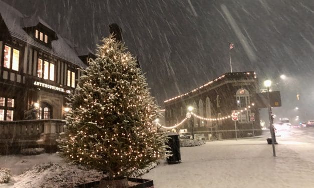 Westport blanketed in snow first time in many months