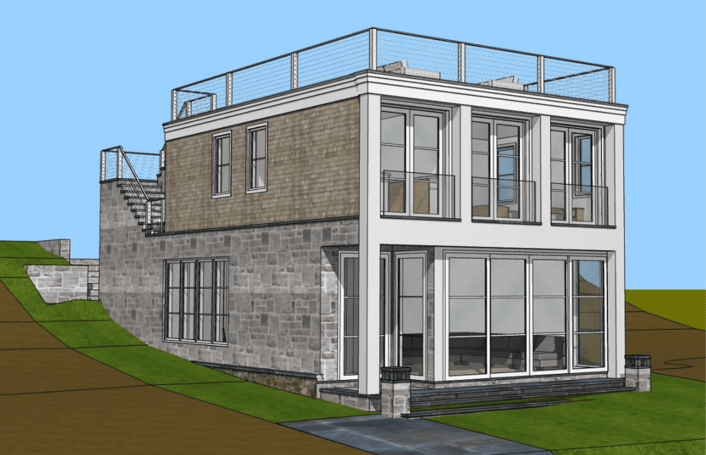 Rendering of new two-story house at 246 Hillspoint.