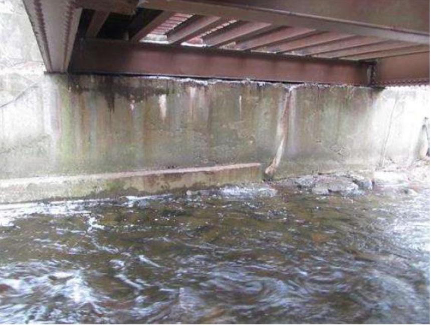 The aged abutment. / Town of Westport photo
