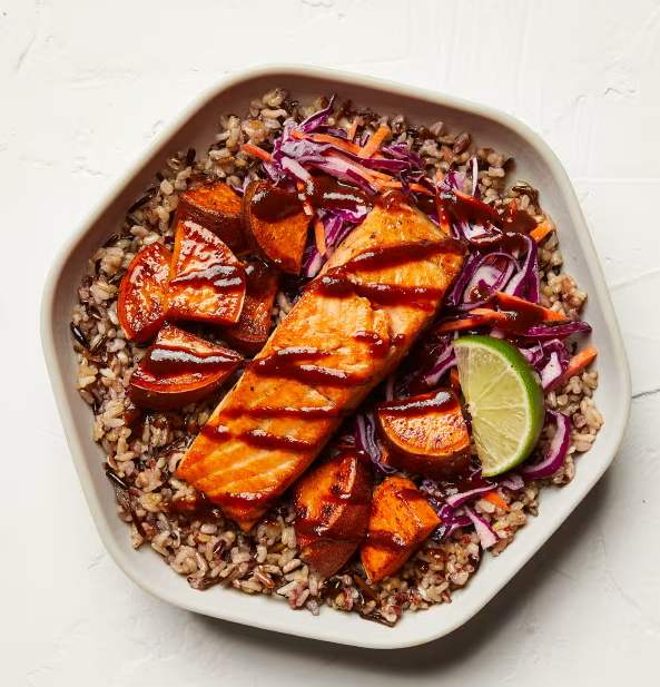 BBQ Salmon with miso glaze.