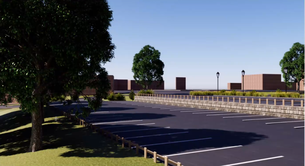 Rendering of upper Jesup Green as terraced lot.