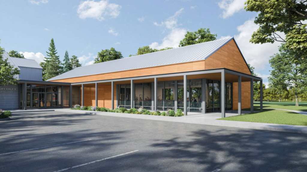 A rendering of a portion of the proposed athletic facility at Greens Farms Academy.