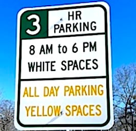 New sign for three-hour parking limits