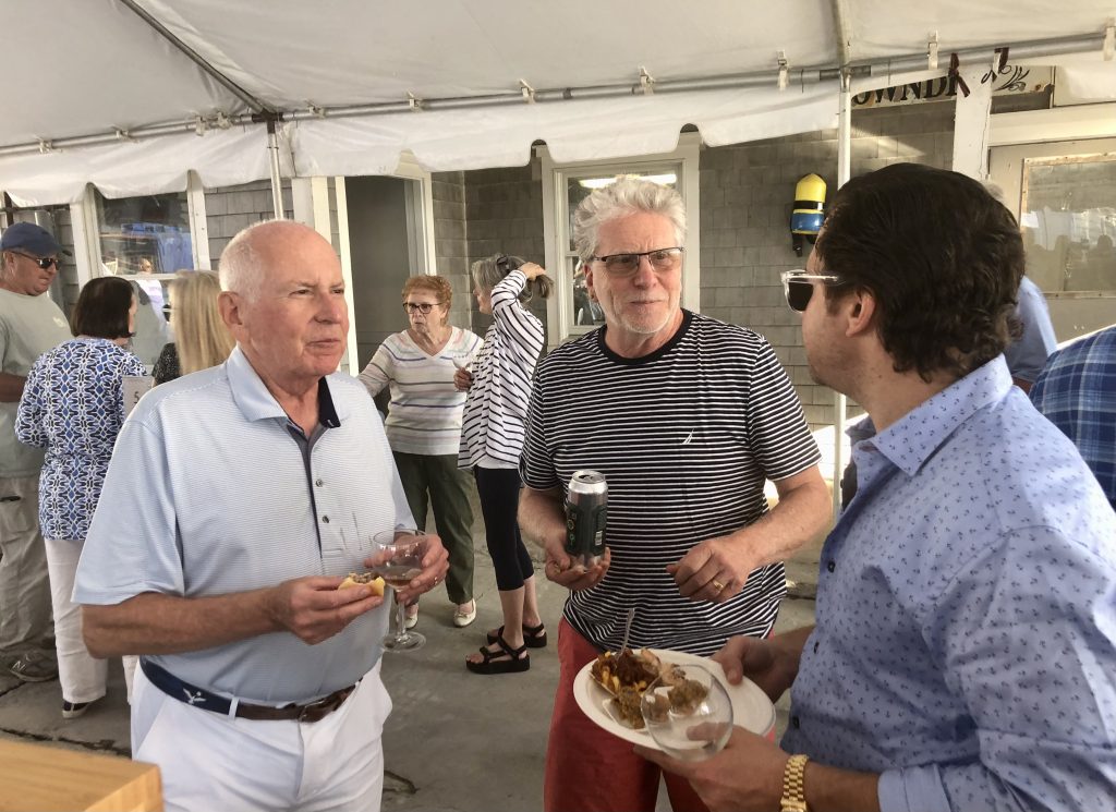 Former Westport First Selectman James Marpe, Matthew Mandell, RTM District 1, and Allen Royce, a member of Earthplace's board of trustees.