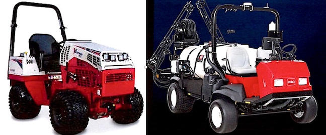 A Ventrac 4520 tractor, left, and a Toro turf sprayer are among the 12 pieces of equipment sought by Parks and Recreation Department officials to maintain the Longshore Golf Course. The Representative Town Meeting is scheduled to vote on the funding request at its Monday session.