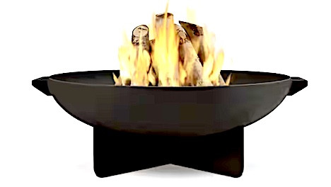 A round metal fire pit, similar in dimensions to those considered for rent at Compo Beach, on sale at Home Depot.