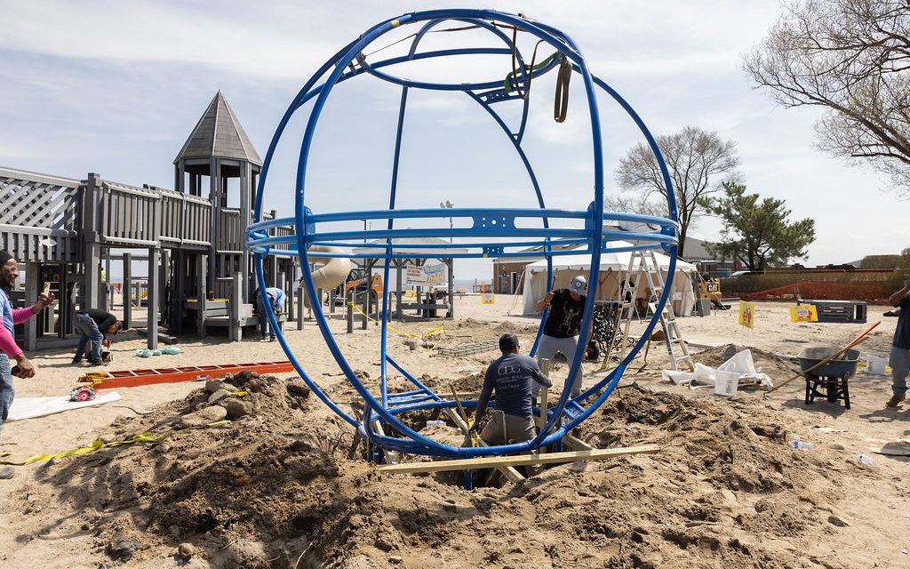 Volunteers build more accessible Compo Beach playground, stronger community spirit