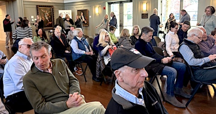 A crowd of about 100 people attended the roundtable discussion at Christ & Holy Trinity Church.
