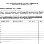 Petition circulating to force referendum against Long Lots Elementary School funding