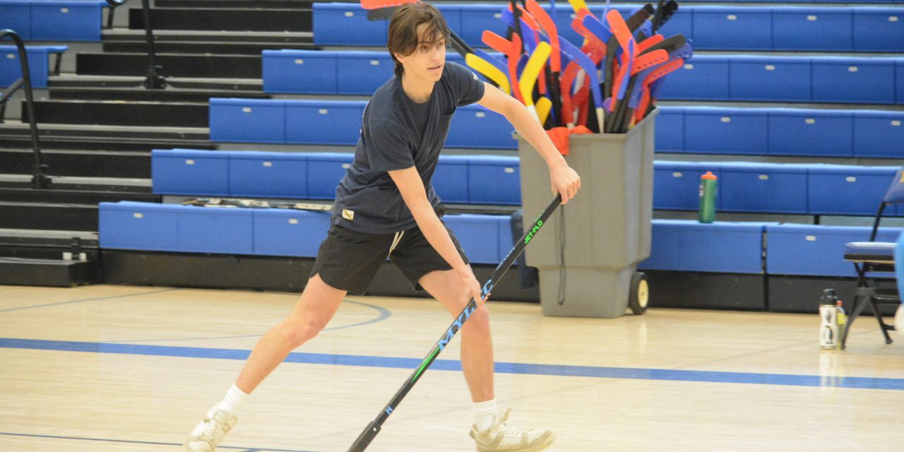 Staples athletes compete in floor hockey game