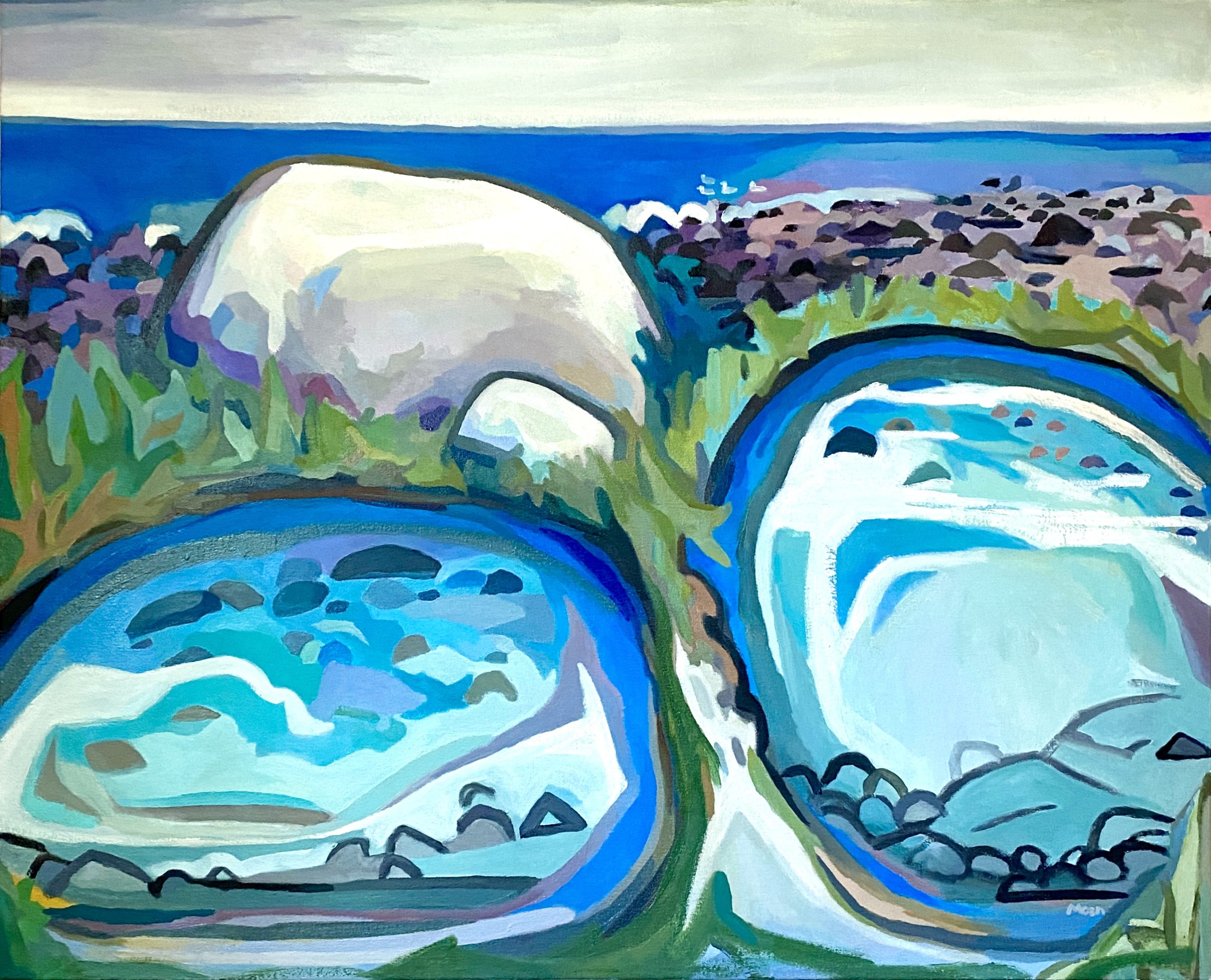 Two Marsh Pools and Four Seagulls by Steve Moen