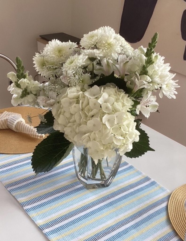 A monochromatic arrangement by Westport resident and garden club member Paula Toi - Photo Kerri Williams