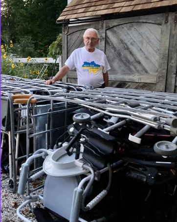 Mark Yurkiw, an artist and Westport resident collects equipment and supplies that he ships to Ukraine. Yurkiw visited the front lines in Ukraine last November.