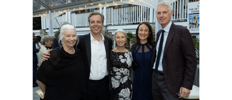 Anne Keefe, recipient of the Playhouse Leadership Award and former Westport Country Playhouse co-artistic director; Daniel Adamson, guest; Clea Newman, guest; Athena Adamson, chair, Playhouse board of trustees; Kurt Soderlund, guest - Photo Kerry Long