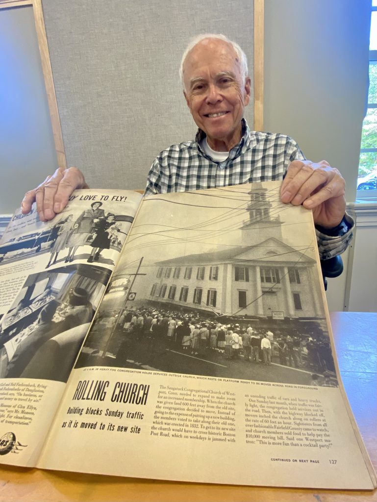 Bob Mitchell, SCC lay leader, holds the Sept. 11, 1950 issue of Life - Photo Ken Valenti