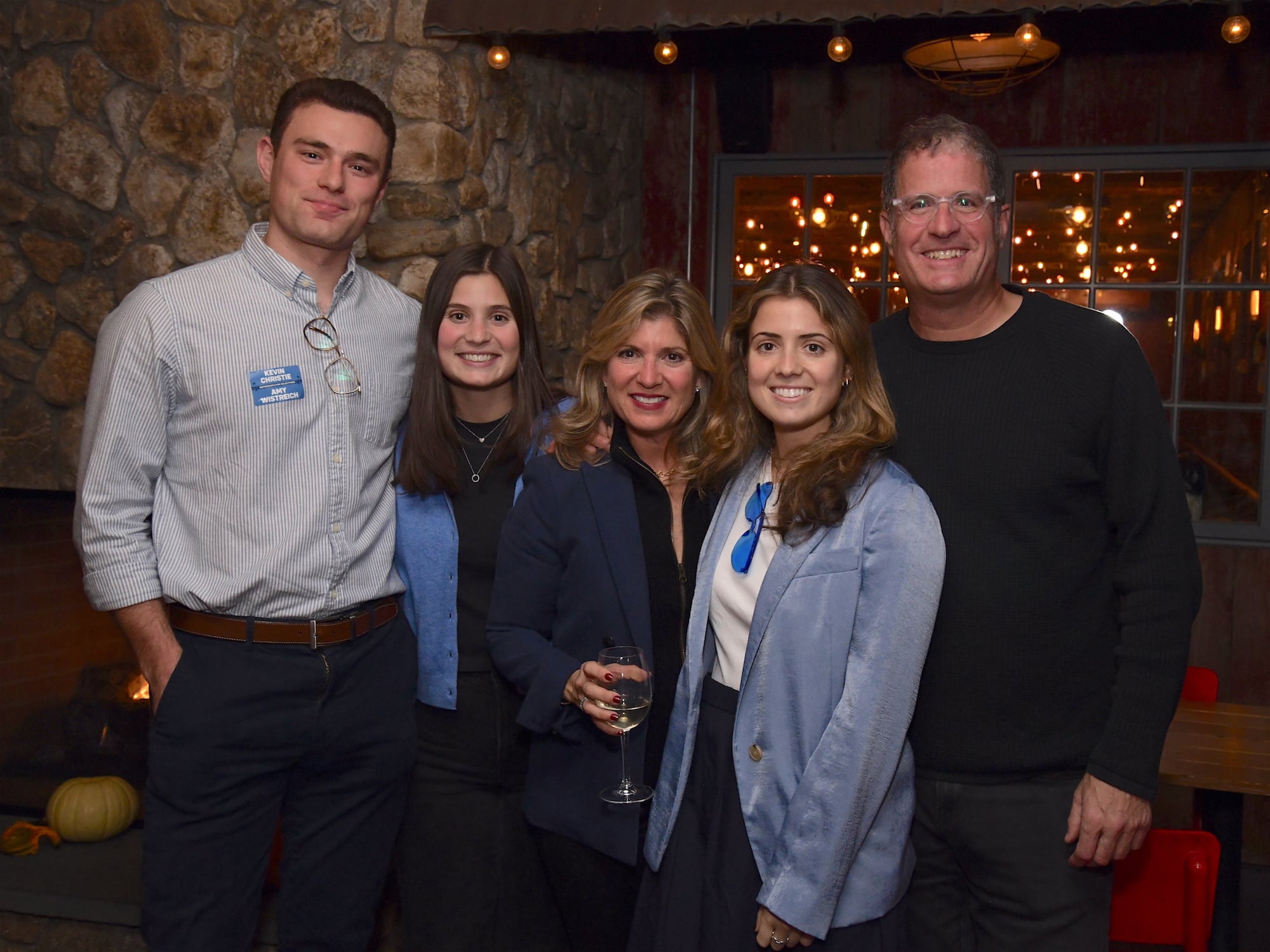 L-R: Jordan Sicklick and four Wistreichs: Rebecca, Amy, Stephanie and Carl