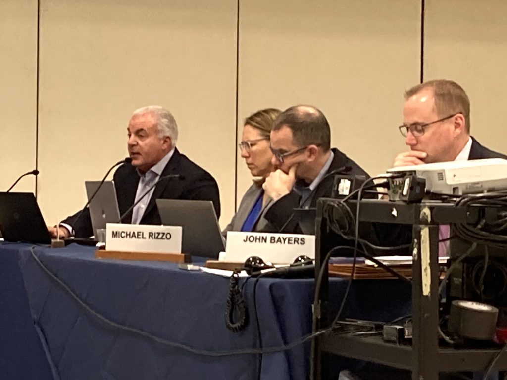 Westport School executives: Elio Longo, Anna Mahon, Michael Rizzo and John Bayers, Jan. 22, 2026 - Photo Linda Conner Lambeck