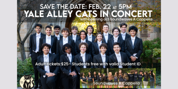Yale Alley Cats, Soundwaves to perform at UU Westport on Feb. 22