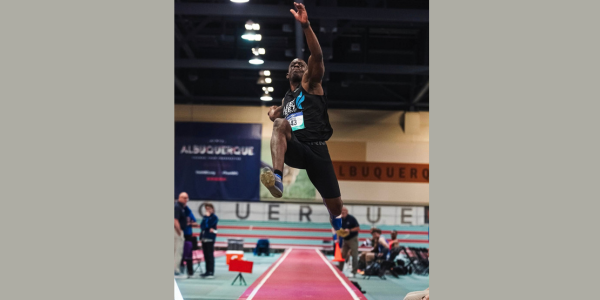 Staples’ Ogunkoya takes gold in the long jump