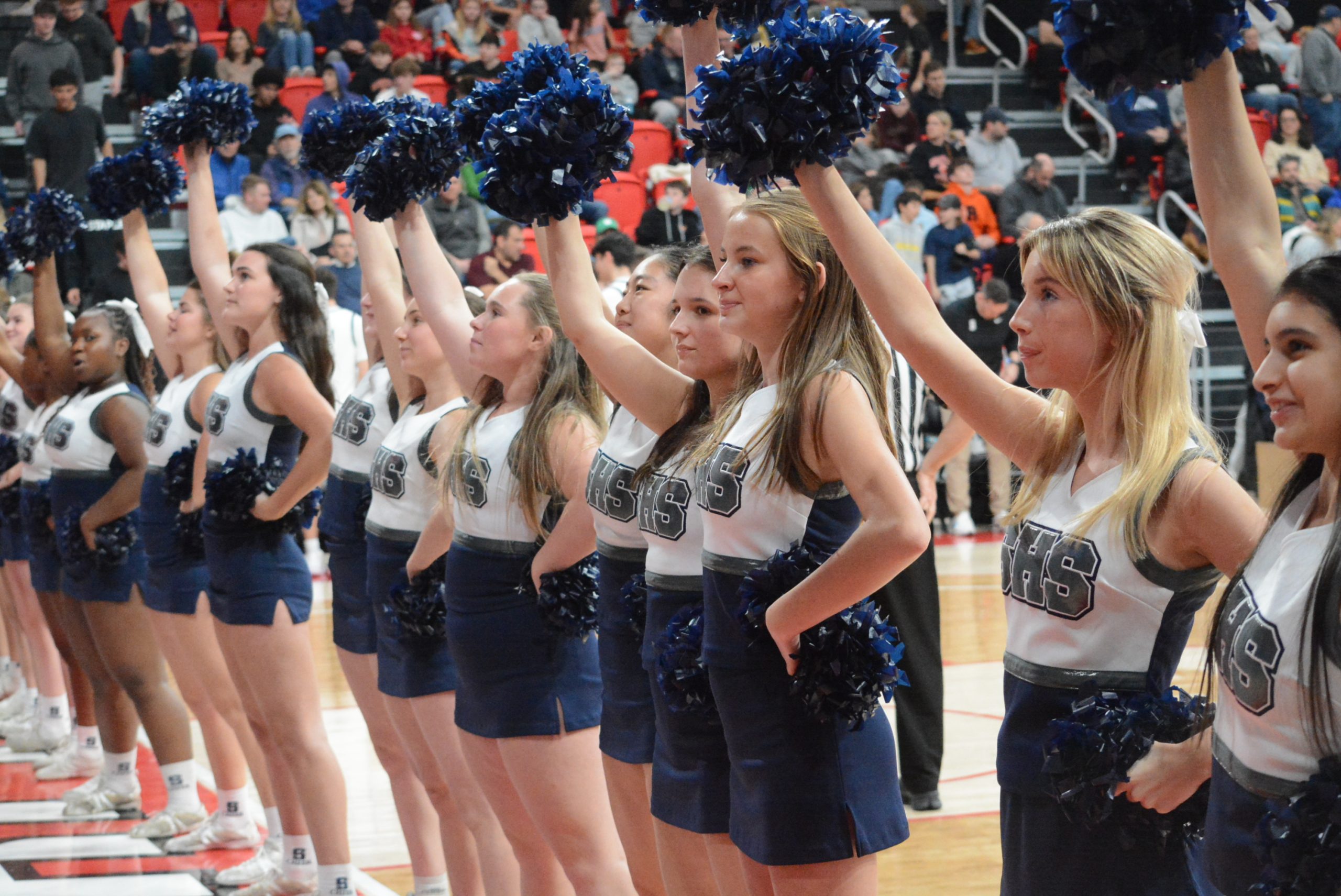 Staples cheerleaders