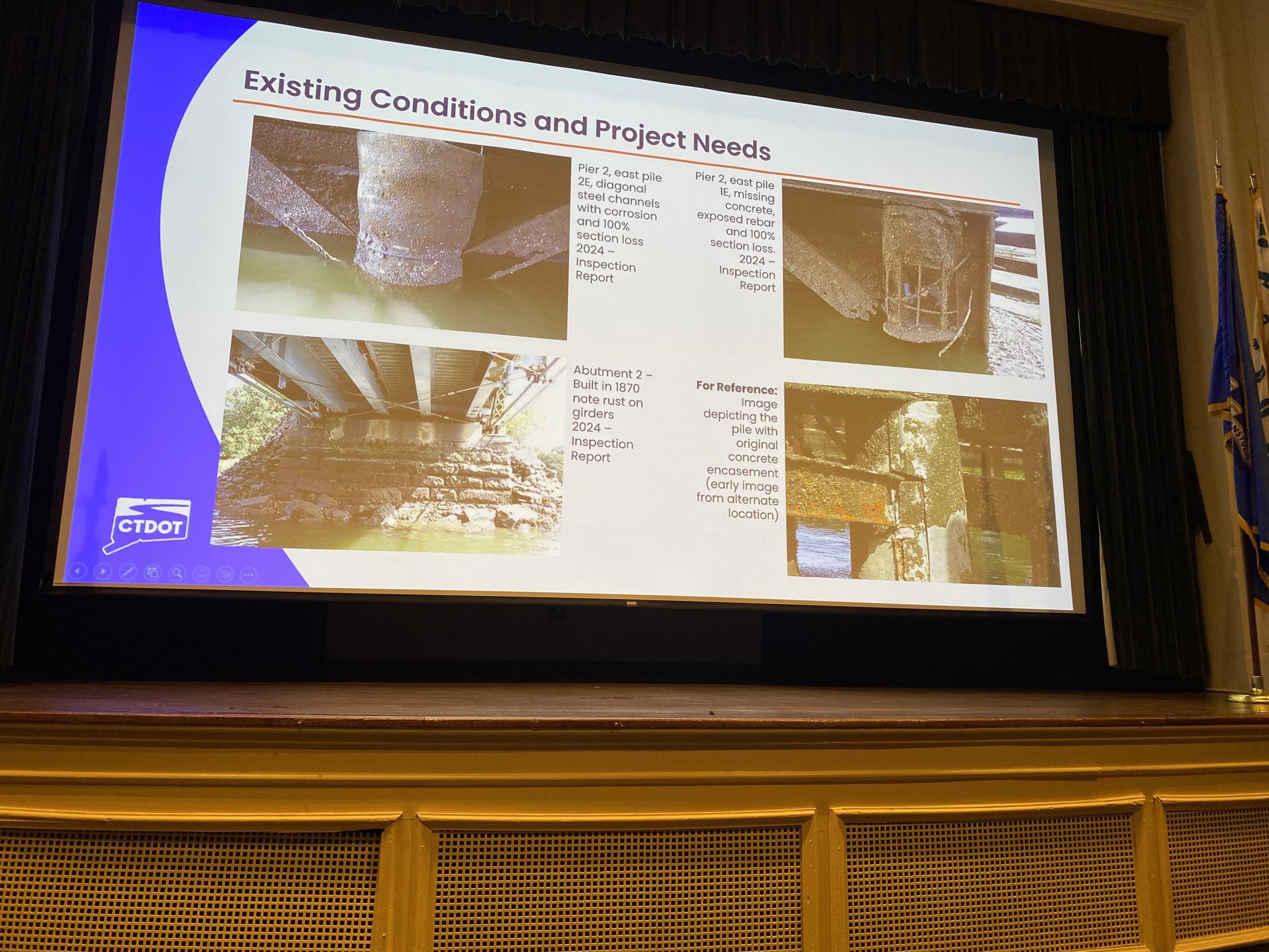 The 35-year-old repairs are in fair shape