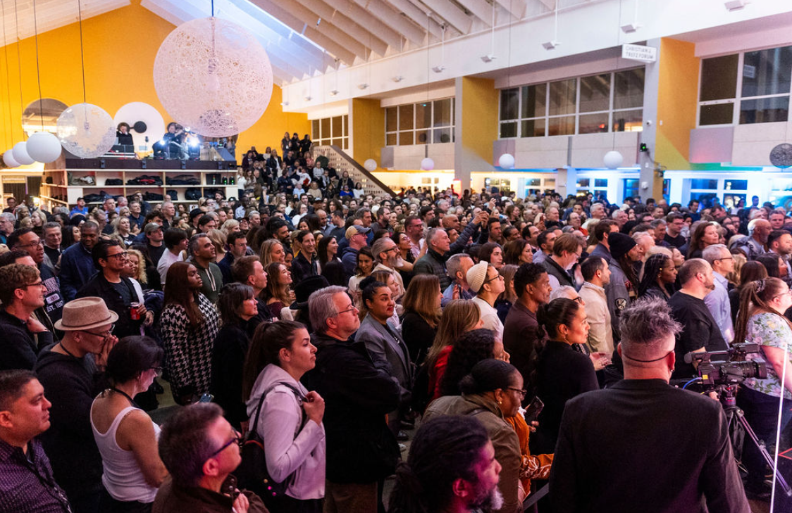 The Trefz Forum crowd gathers for Wyclef Jean