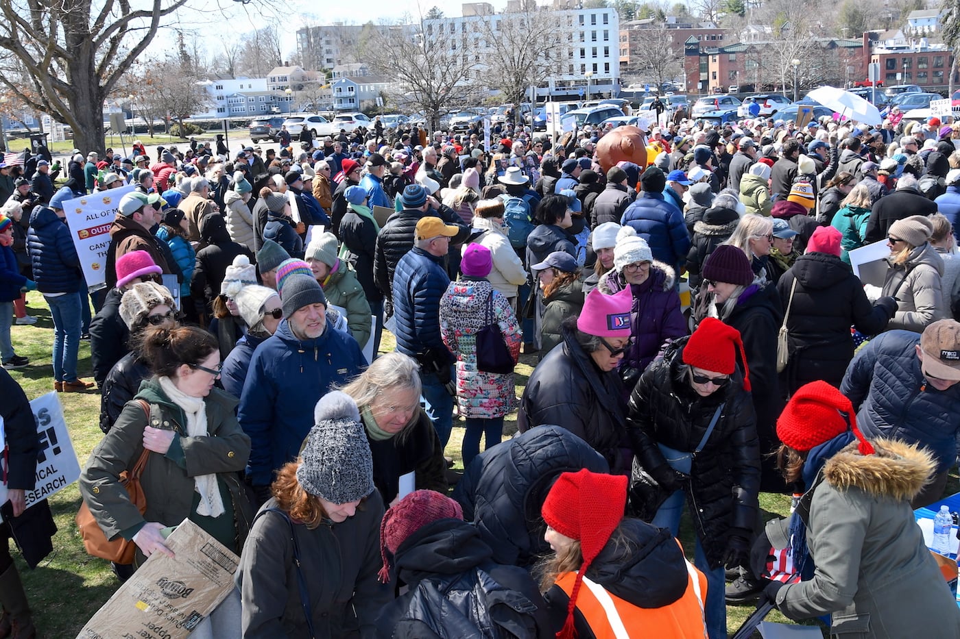 The crowd was estimated at 1,500 to 2,000