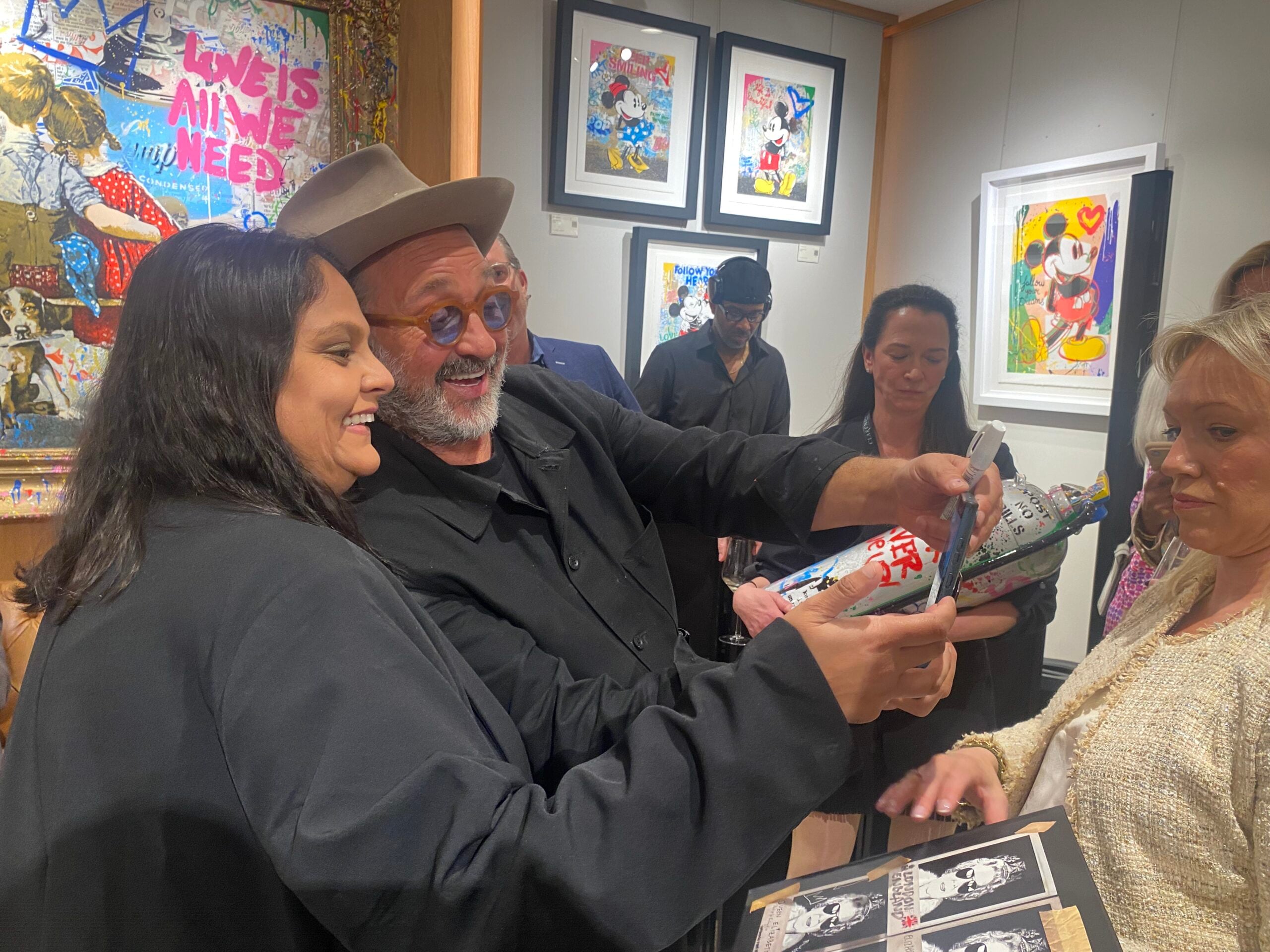 The artist with fans