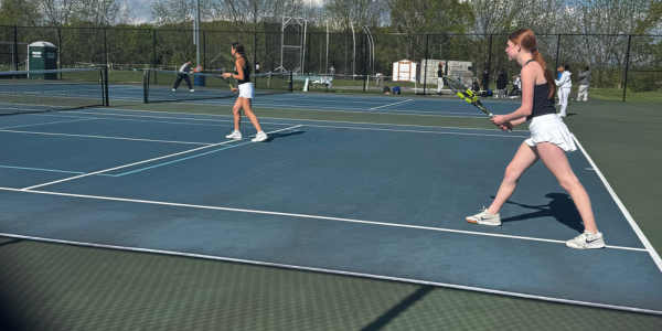 Dylan Lehrer and Emme Sternberg compete in a doubles match - Photo Andy Hutchison