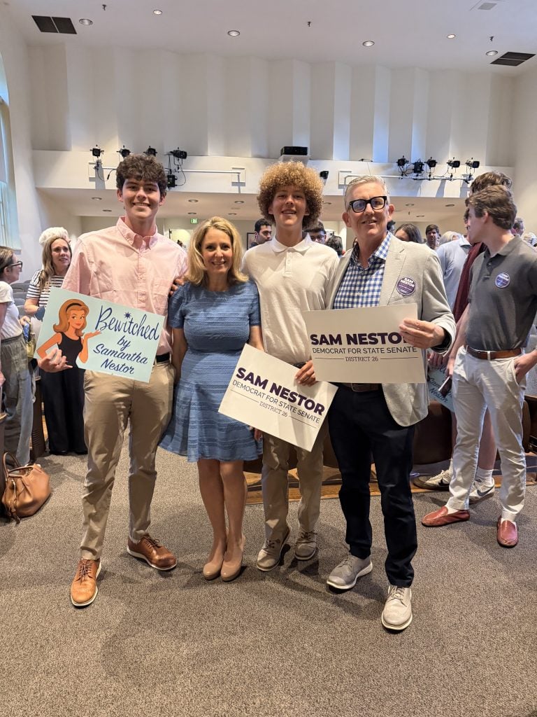 Sam Nestor with her husband, Mike, and sons Finn and Gavin - Contributed photo.
