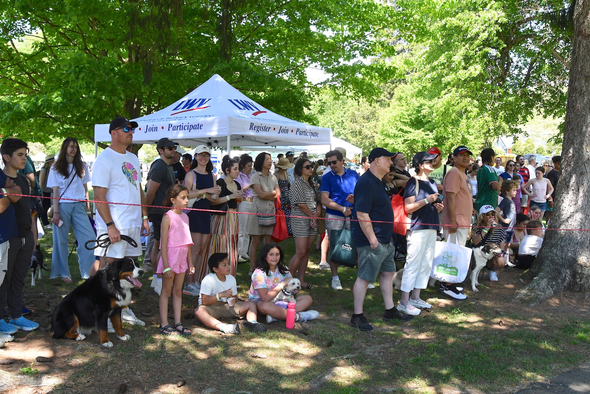Crowd watching K9 demonstration