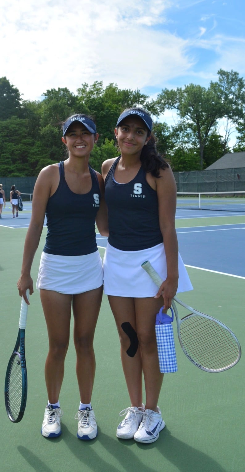 First doubles Rachel Guzman Azita Vazhayil