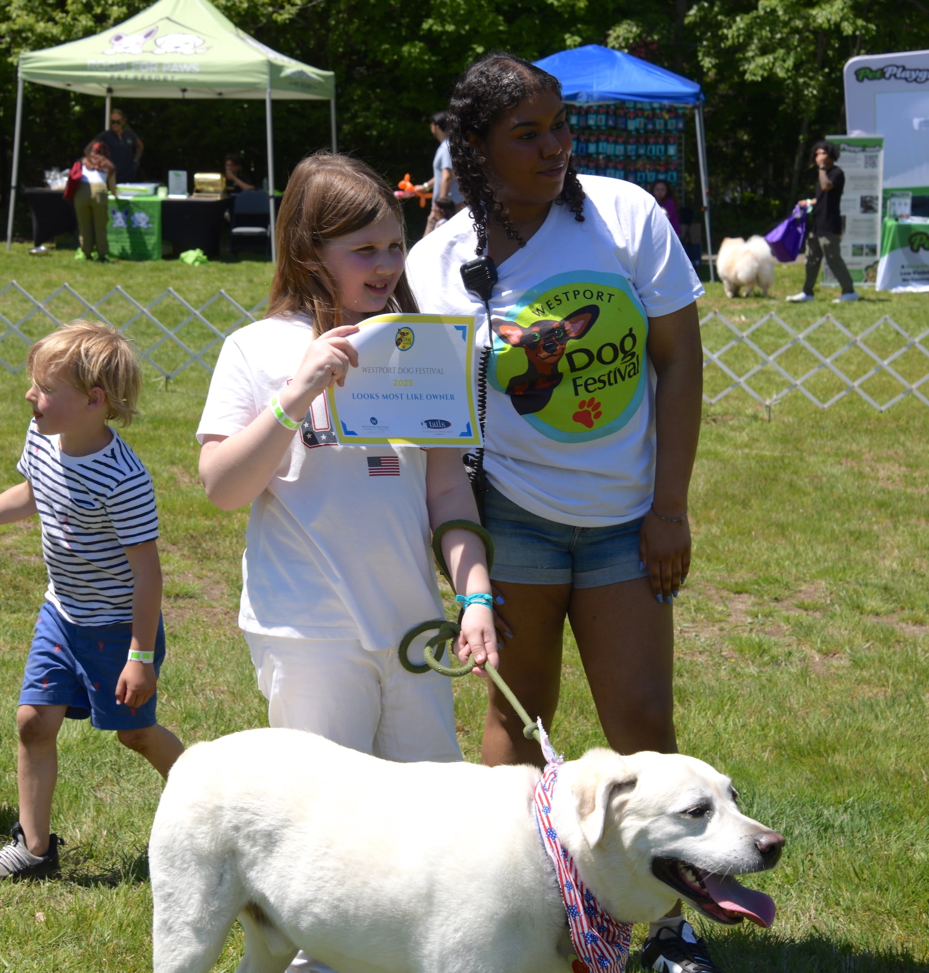 Lily from Trumbull won Best Dressed for her dog, Wiggins
