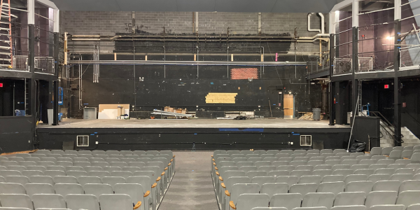 Repair work on the Staples High School auditorium has begun - Photo Linda Conner Lambeck