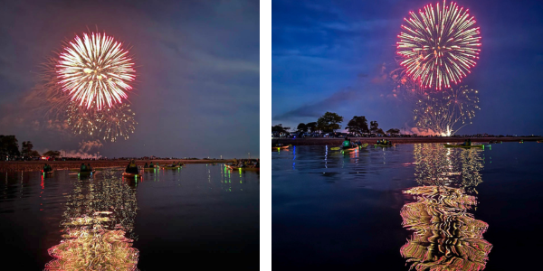 See the fireworks from the water 