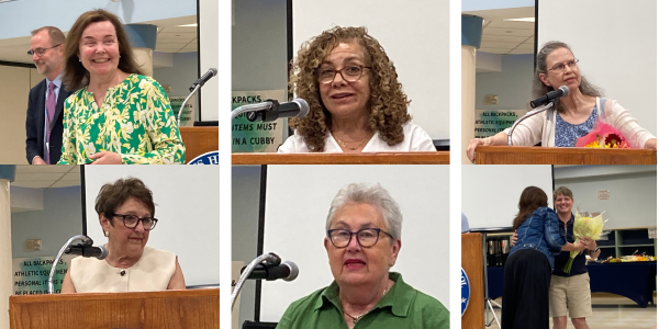 Six of the 19 class of 2026 Westport School System retirees - Photos Linda Conner Lambeck