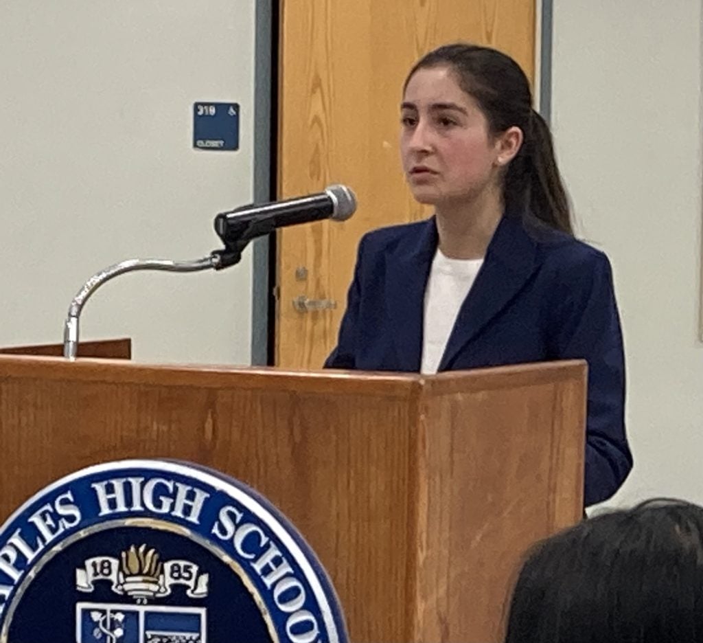 Staples student Serena Diamond - Photo Linda Conner Lambeck
