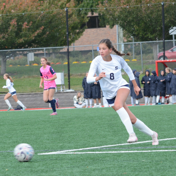 Ruby Boroujerdi, pictured against Notre Dame, scored an assist in a 3-0 win over Wilton - Photo Andy Hutchison